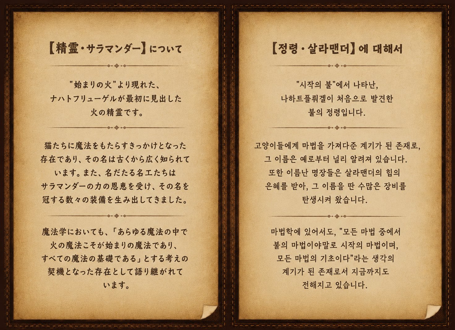 정령 살라맨더에 대한 설정 이미지