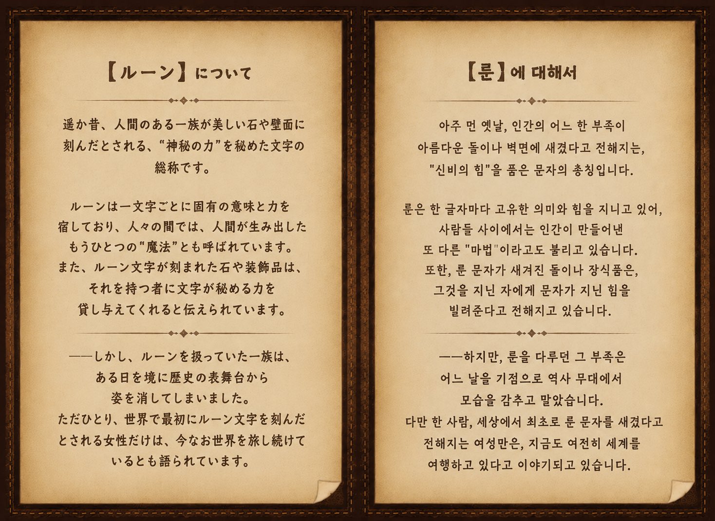 룬에 대한 설정 이미지