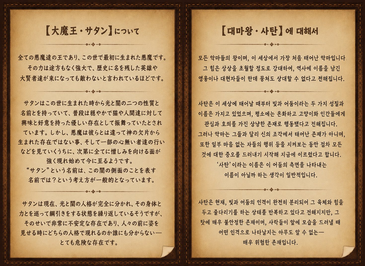 대마왕 사탄에 대해서